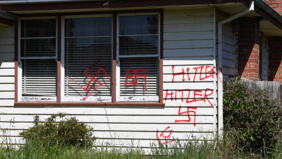 The vandalised house on Joseph Street.