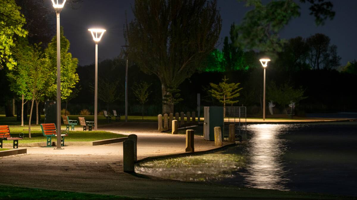 Existing ambient lighting at the lake in early 2021.