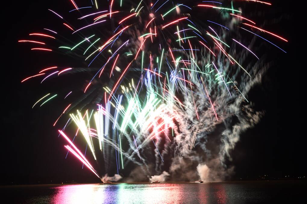 Fireworks at Lake Wendouree on Australia Day in 2020.