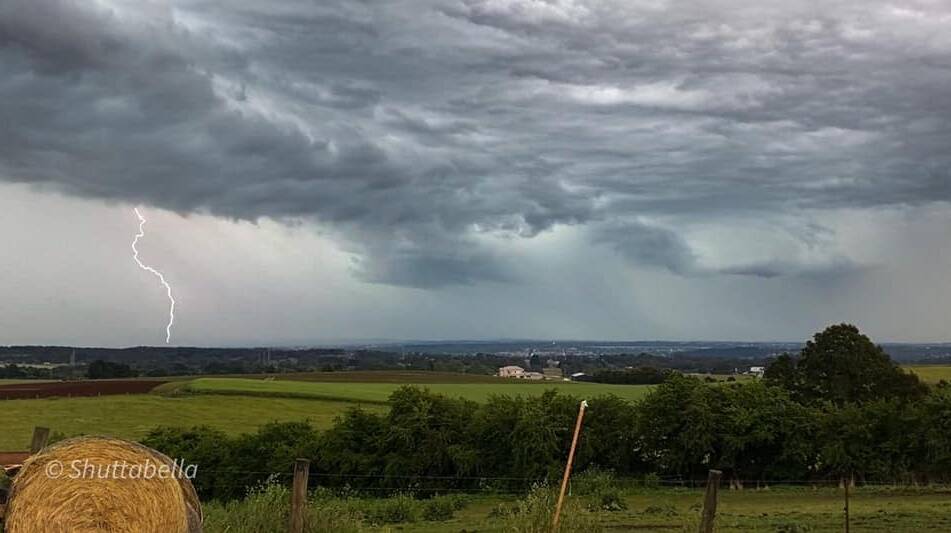 Thunderstorms rolling over Ballarat on Sunday. Photo: Suzie Ward.