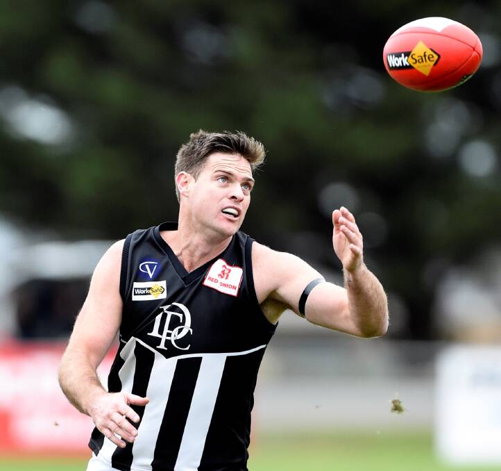 ON A STRING: Dane Grenfell booted seven goals to be judged best on ground. Goalless in the first quarter, he booted three in the second term and four after half time.