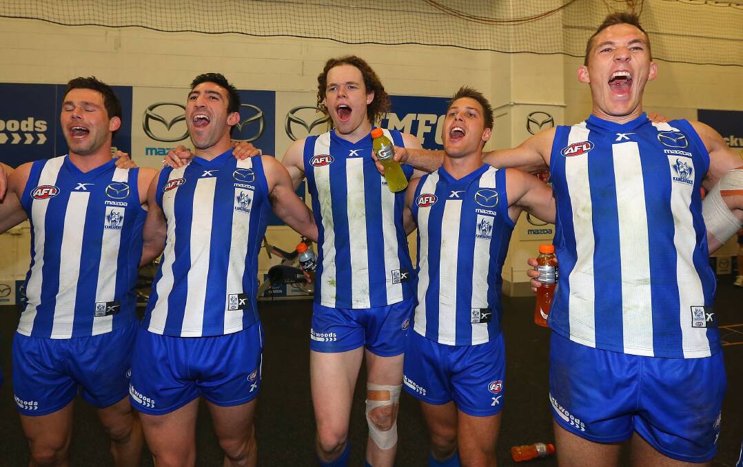 The North Melbourne theme song is getting belted out a lot this year.