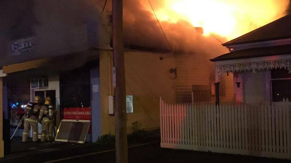 Fair Dinkum fish and chip shop on fire in 2017.