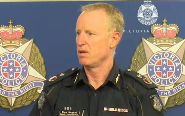Deputy Commissioner Rick Nugent speaking today. Image: Victoria Police.