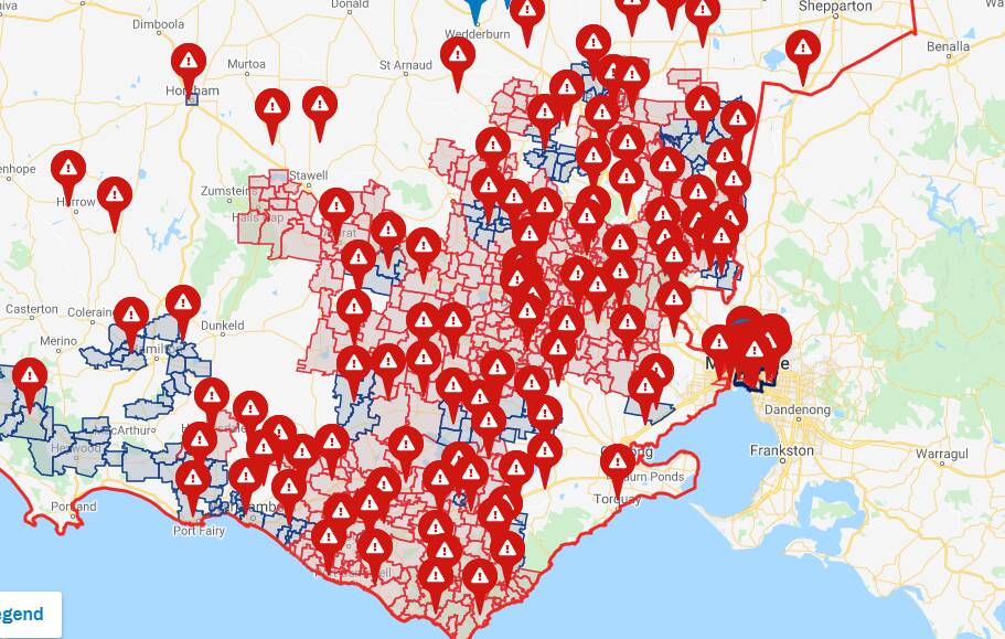The Powercor outage map.