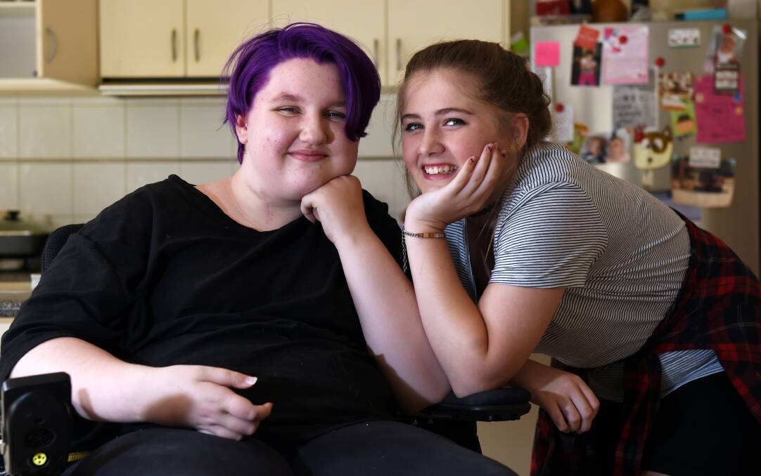 Quadraplegic Milly Yeoman and her best friend Tilly Burke.