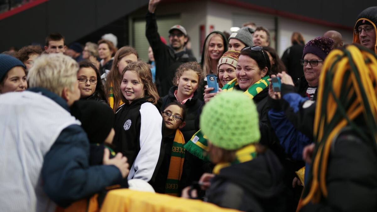 Large crowds turned out to watch the Matildas play in Ballarat in 2016.