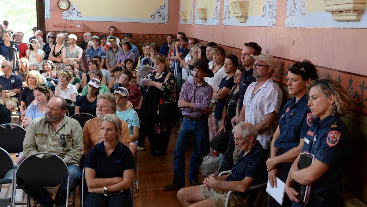 The Buninyong Town Hall was packed with people on Friday morning.