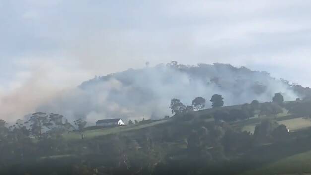 The fire on Mt Buninyong. Photo: Eloise Wilkinson, 9 News.