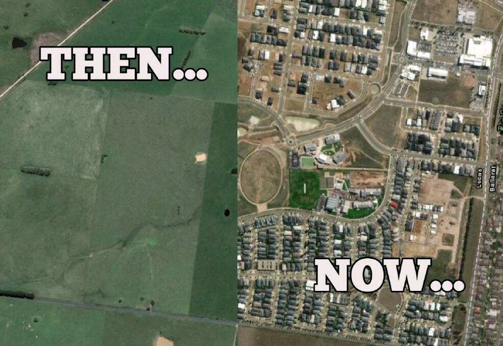 'Before and after' photos show just how fast Ballarat's west has grown