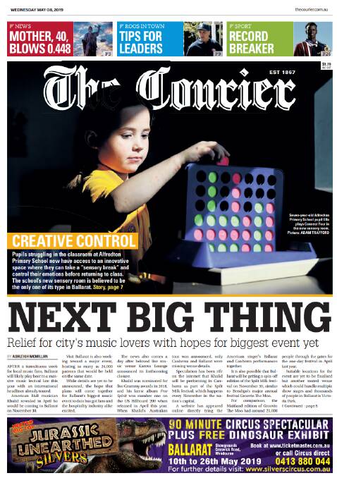 The Courier's front page on May 8.