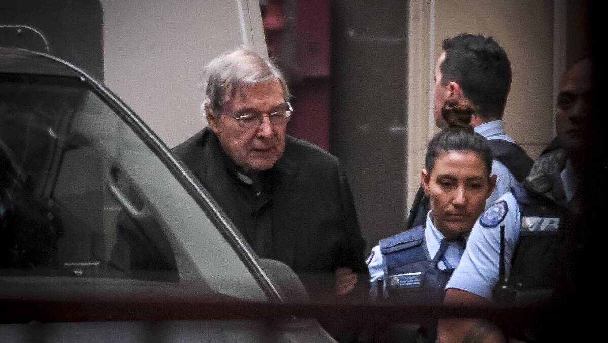 George Pell arriving at the Supreme Court today.