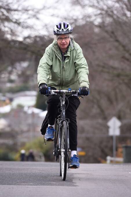 PEDAL POWER: Ballarat cyclist Mark Lacey is gearing up for his 12th Great Victorian Bike Ride and is hoping it proceeds. Picture: Adam Trafford.