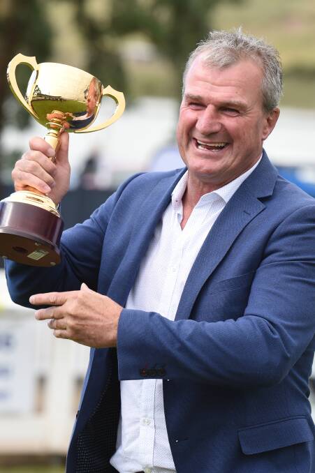 Darren Weir after winning the 2018 Ballarat Cup. Photo: Kate Healy.