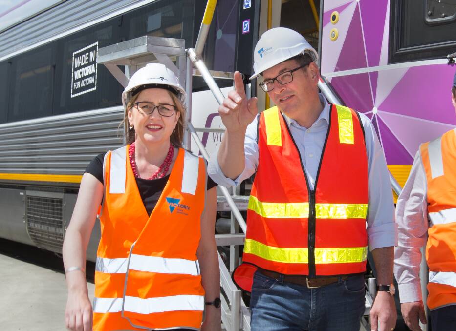 Transport Minister Jacinta Allan and Victorian Premier Daniel Andrews. Photo: Simon Schluter.