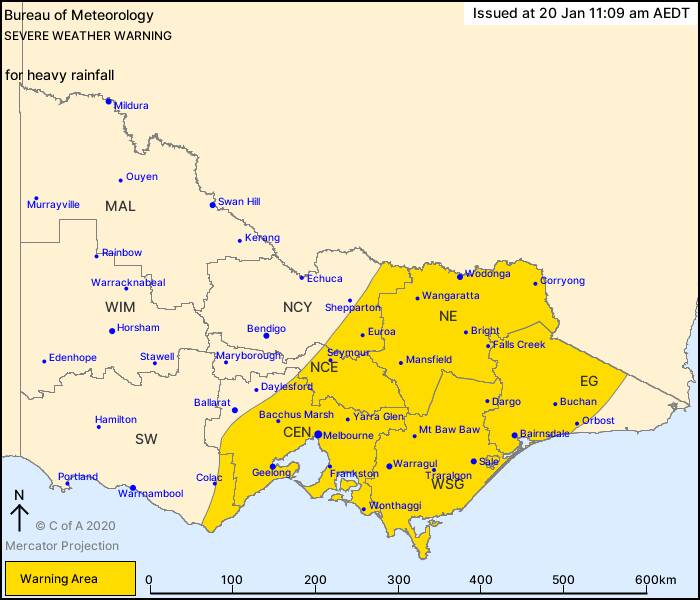 Two new weather warnings for the state, neither include Ballarat