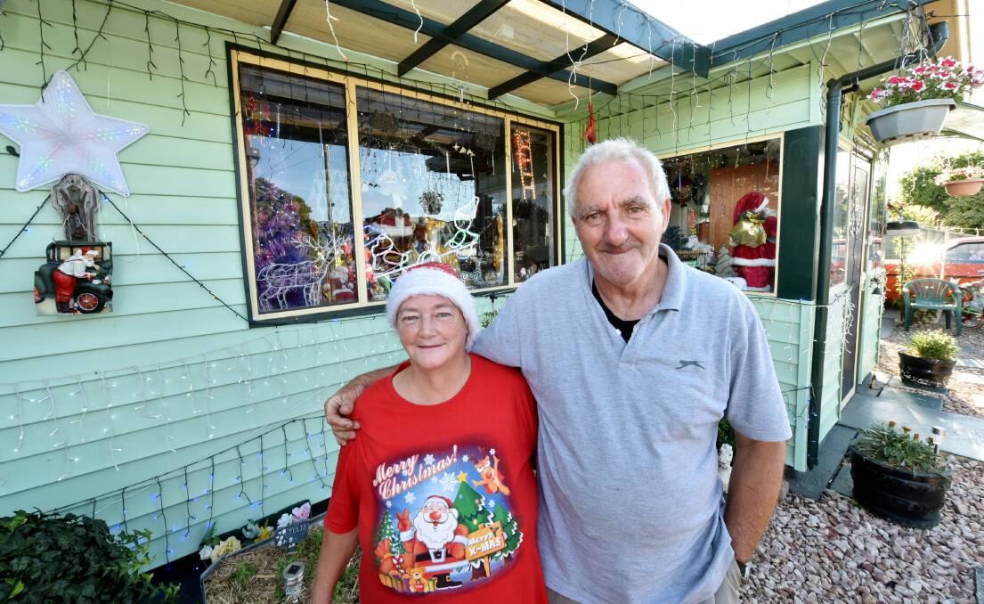 Impressive display: Joyce and Malcolm Jeffrey's Walker Street Home in Sebastopol has won the Central Square Christmas Lights Competition by popular vote. Picture: Jeremy Bannister 