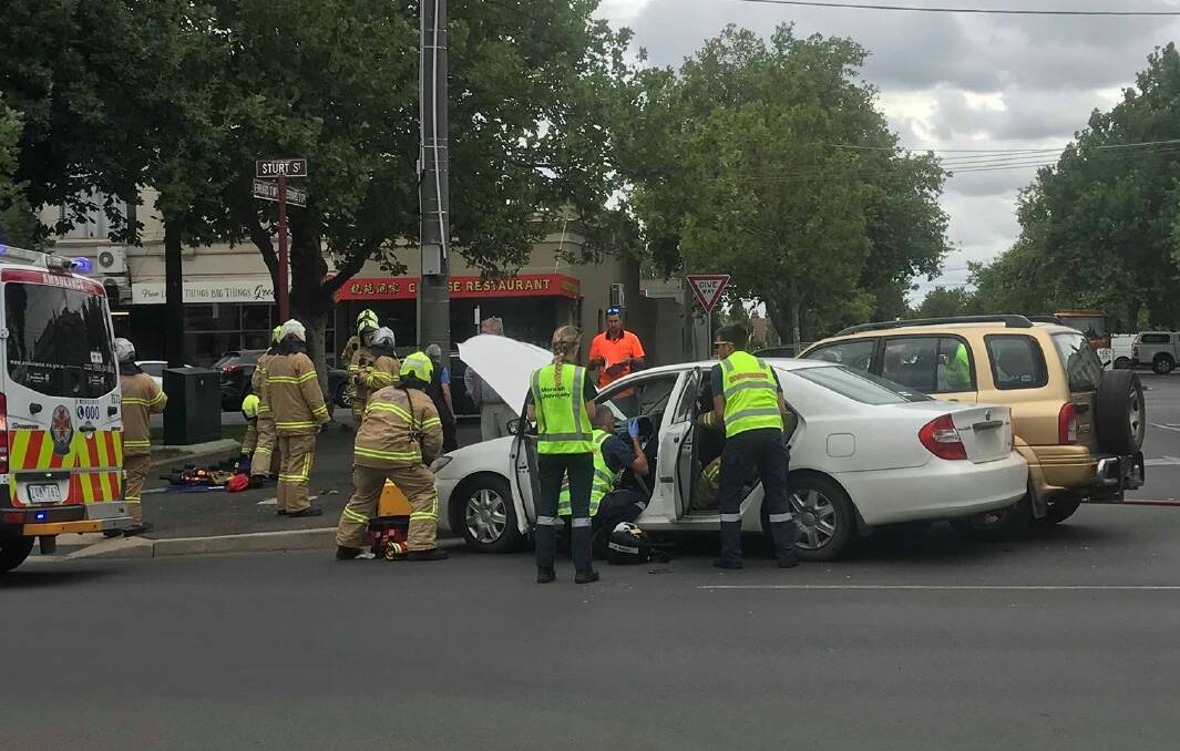 The crash at the intersection of Sturt Street and Errard Street North.