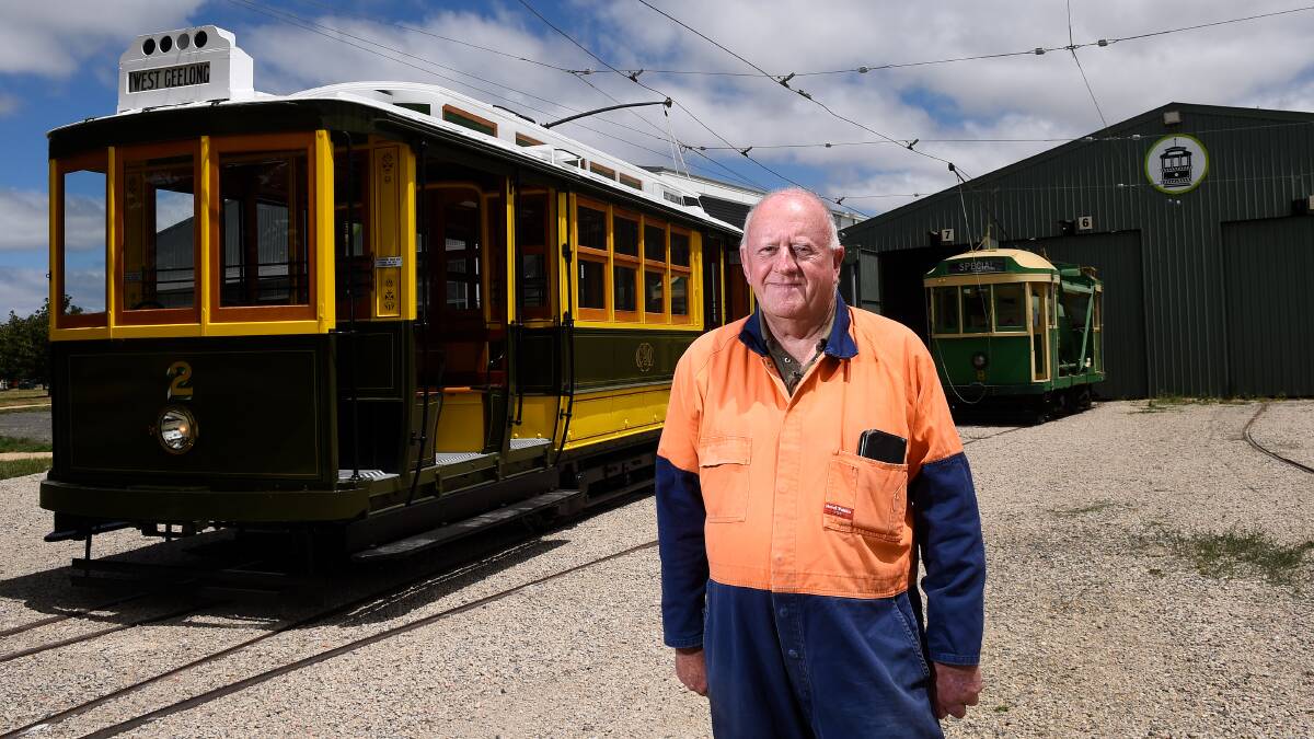 A RIDE BACK IN TIME: Neville Britton of the Ballarat Tramway Museum is excited to welcome passengers at the launch of a restored 111-year-old Geelong tram this coming weekend. Picture: Adam Trafford.
