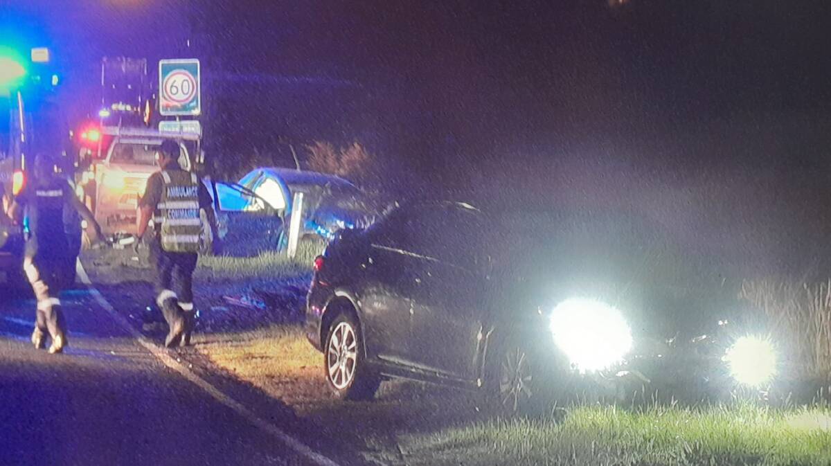 The crash scene on Sunday night. Photo: 4kTV