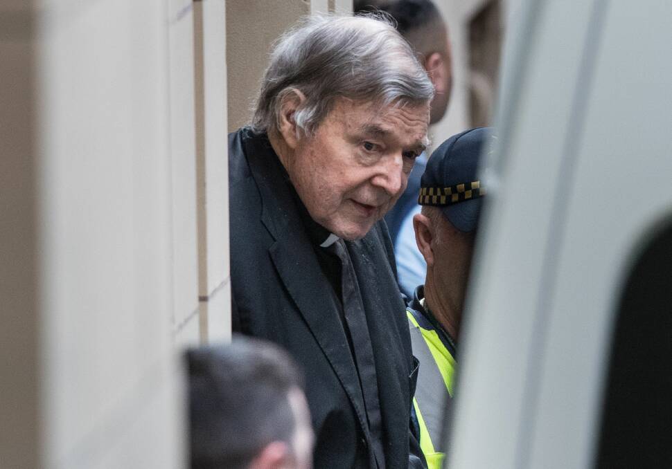 Pell leaving court last week on the way back to prison.