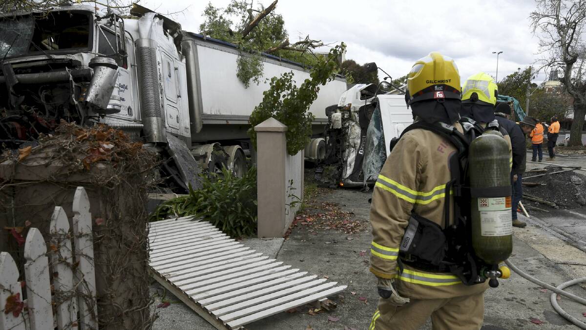 Last week's truck crash in Buninyong. Picture: Lachlan Bence.
