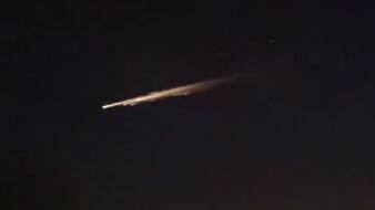 A screenshot of a video of the suspected meteor shower. Video: Tom Toose.