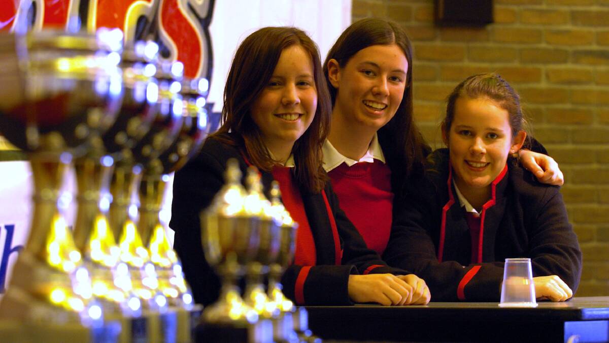 2005 - South Street debating semi-finals: Year 9/10 winners BCC students with their eyes on the prize Claire Harris, Elyssia Bourke, Samantha Gardiner.