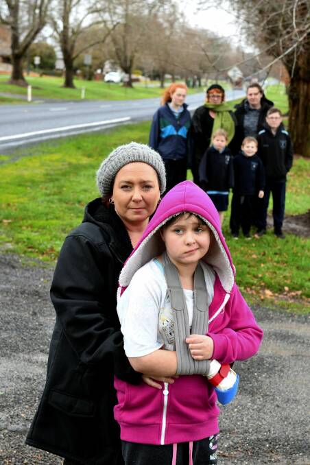 SPEED: Shirlene Laurie and daughter Justyce, 10, are behind a push to cut the speed limit through Learmonth after Justyce was struck by a car last month. Picture: Lachlan Bence.