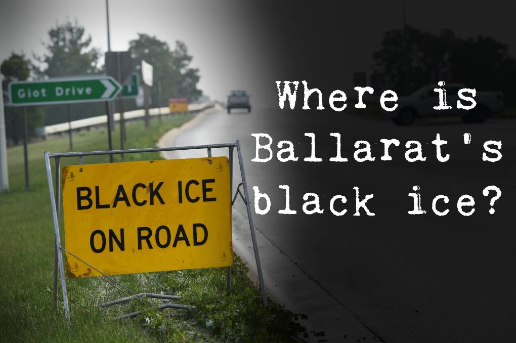 Warning to all drivers with black ice possible