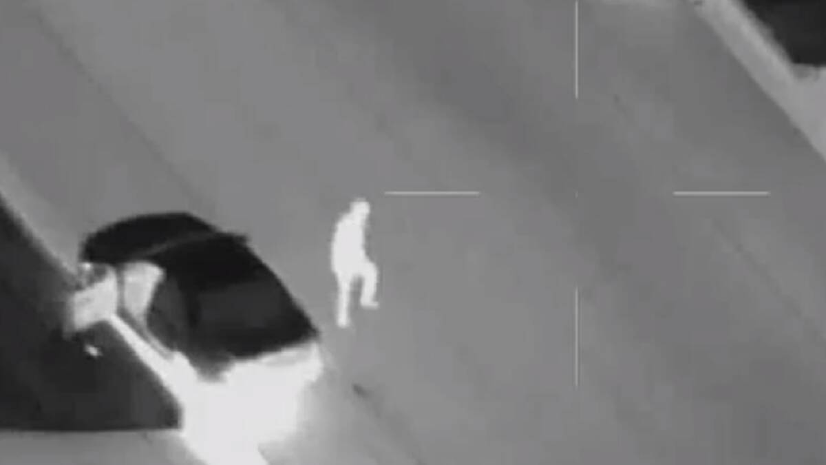 A screenshot from the police chase with footage from the police helicopter.