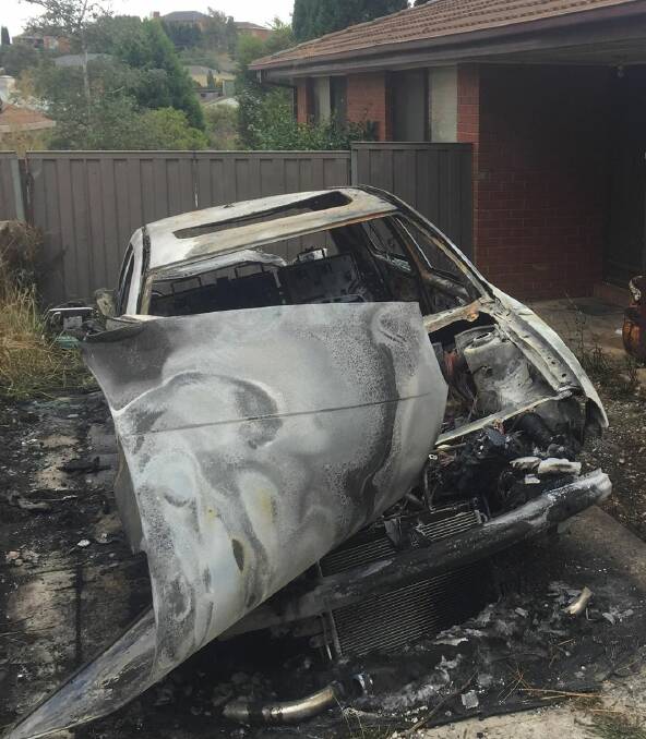 CLOSE CALL: Another car torched in the front yard of a house in Black Hill.