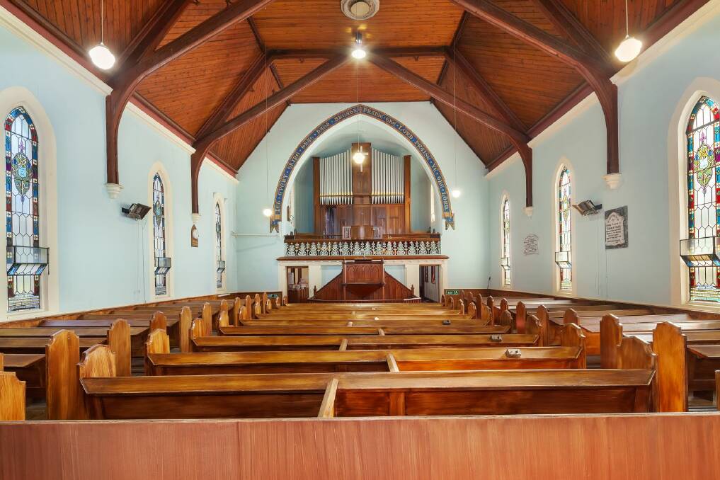 The interior of the former church at 36a Pleasant Street, Newington.