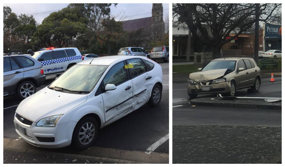 The two cars involved in the crash.