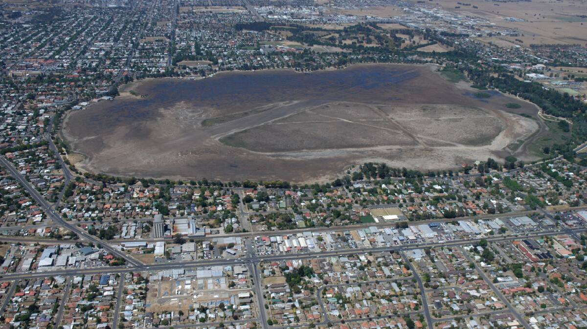 Aerial view of Lake Wendouree in the mid 00s'. File photo.