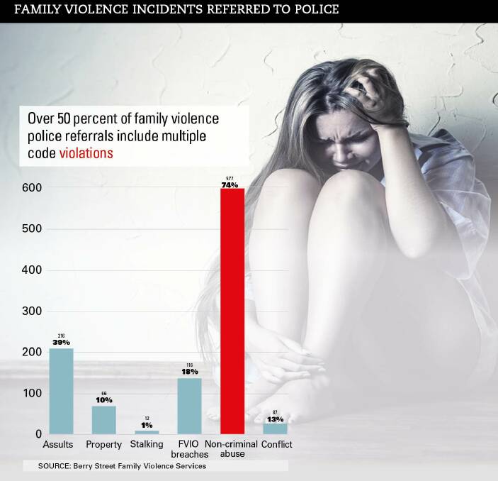 ALARMING: Family violence data obtained from Ballarat's Berry Street Family Violence Service reveals almost 700 new cases of abuse were reported to Victoria Police across the region from July 1 to October 31 this year.  