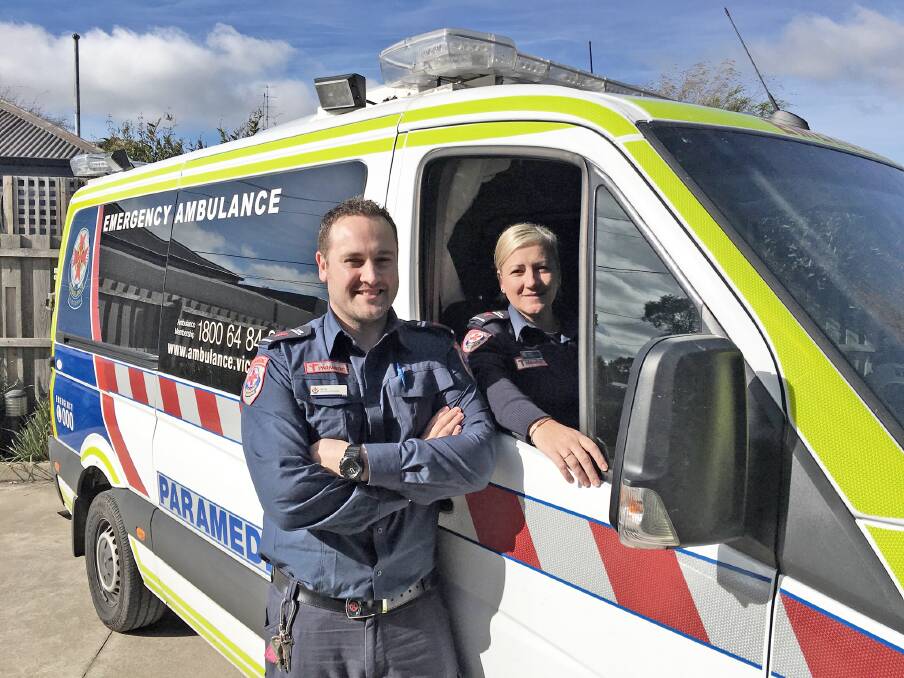 BIG WIN: Ambulance Victoria Sebastopol senior team leader Andy Fleming and paramedic Hayley Gale have welcomed new laws to ensure their safety on the roadside. Picture: Jeremy Venosta