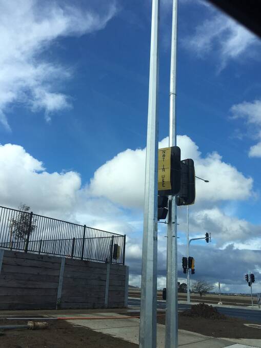 A light pole will be removed after it was placed in front of a traffic light at the Delacombe Town Centre.
