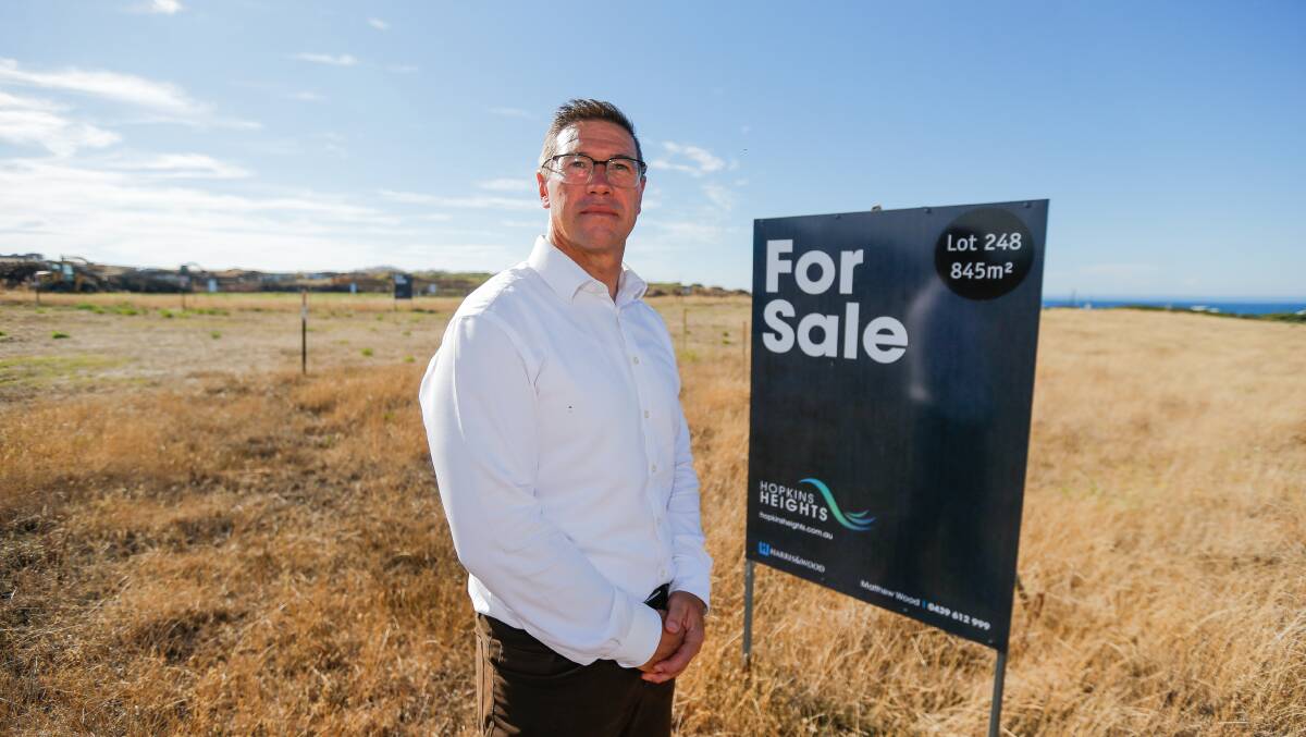 Harris and Wood director Matthew Wood says "a perfect storm" of factors has contributed to demand for land in Warrnambool. Picture: Anthony Brady 