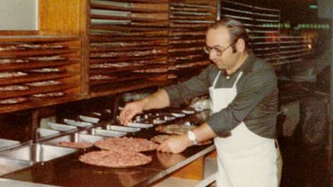 Charlie Tarquinio making pizza at Eureka Pizza and Bistro, possible around 1976 -77. Picture supplied. 