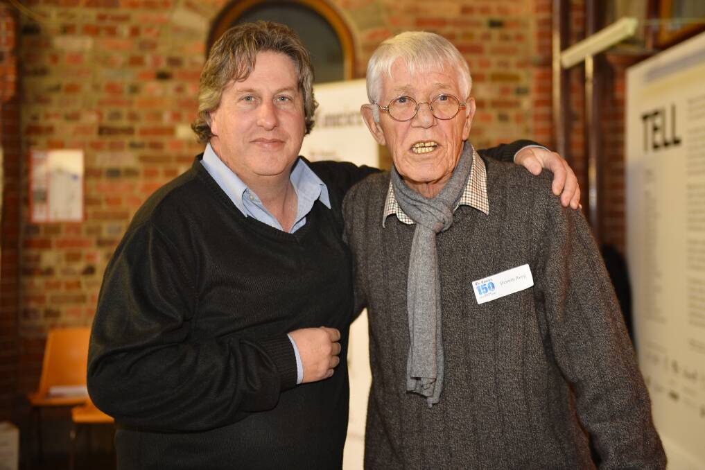 Lachlan Bence with former Courier photographer Herman Ruyg. File photo. 