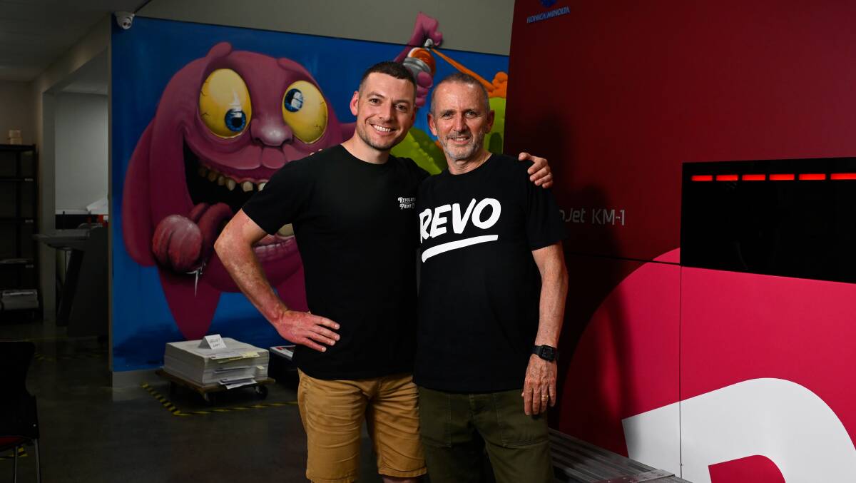John Schreenan (right), pictured with Leon Wilson, the owner of Revo Print. Picture by Adam Trafford. 