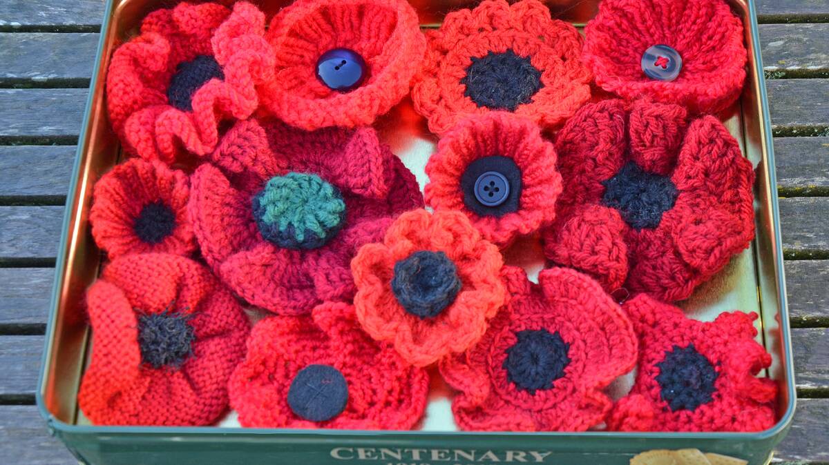 The community's talented knitters and crocheters have contributed over 1,000 poppies for the day