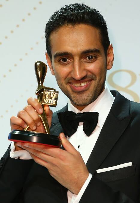 The Project's host Waleed Aly with the Gold Logie he won on Sunday night. He also snared a Silver Logie for Best Presenter.