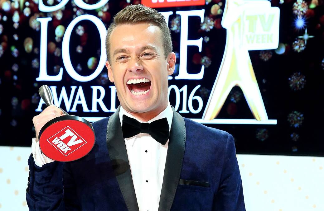 Grant Denyer with the Logie won by his TV series Family Feud. The host has increased the popularity of the game show.