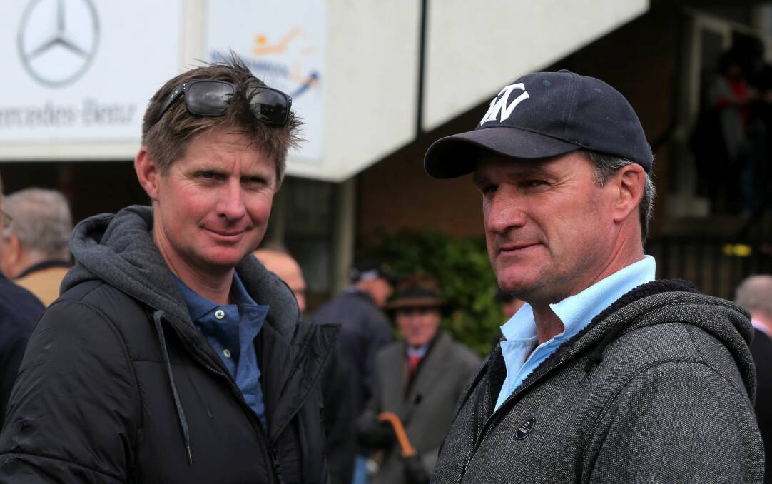 Former Warrnambool stable foreman Jarrod McLean (left) and former Australian leading trainer Darren Weir have pleaded guilty to some charges at a Racing Victoria tribunal. 