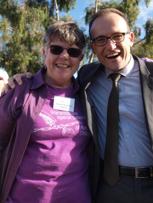 Pauline McKenzie and Greens MP Adam Bandt. PICTURE: Supplied