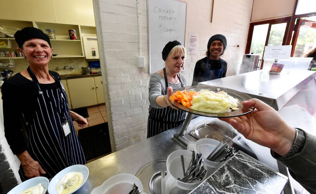 Teresa, Helen and Ismiadi serving  some of Ballarat's most vulnerable at BreezeWay. PICTURE: Jeremy Bannister