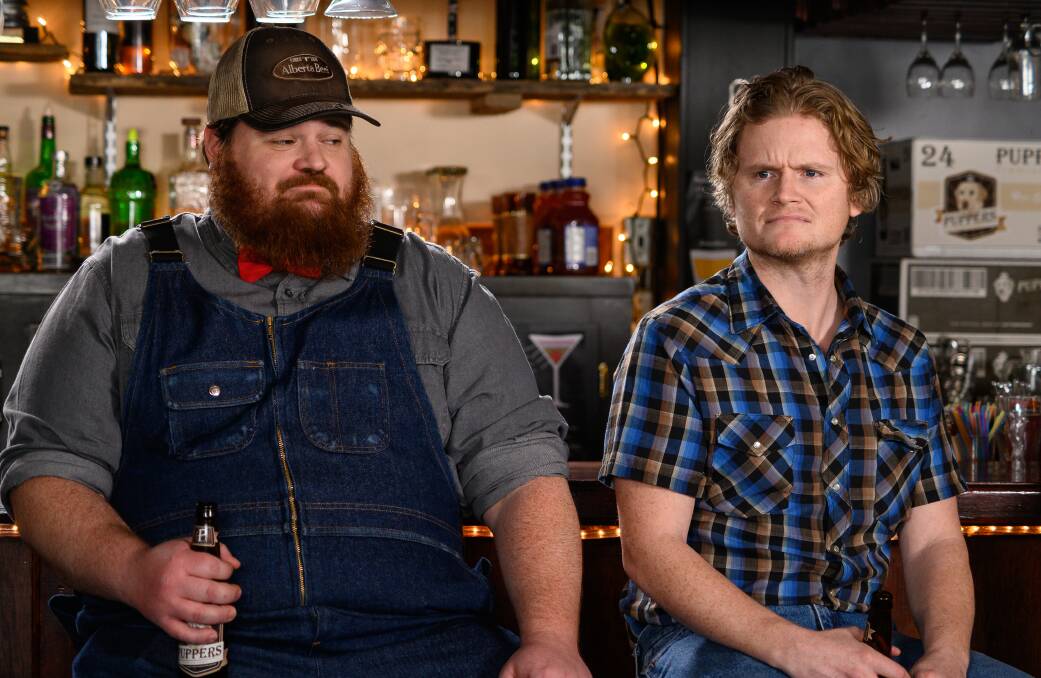 K. Trevor Wilson, left, and Nathan Dales in Letterkenny. Picture: SBS