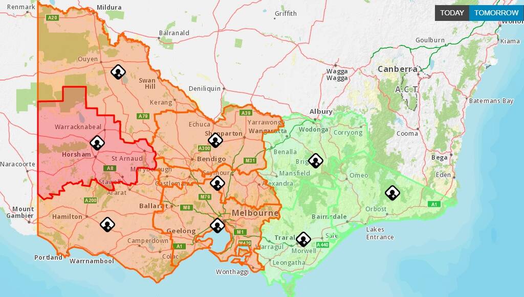 The risk is highest in western parts of the state, especially the Mallee. Picture: EMERGENCY VIC